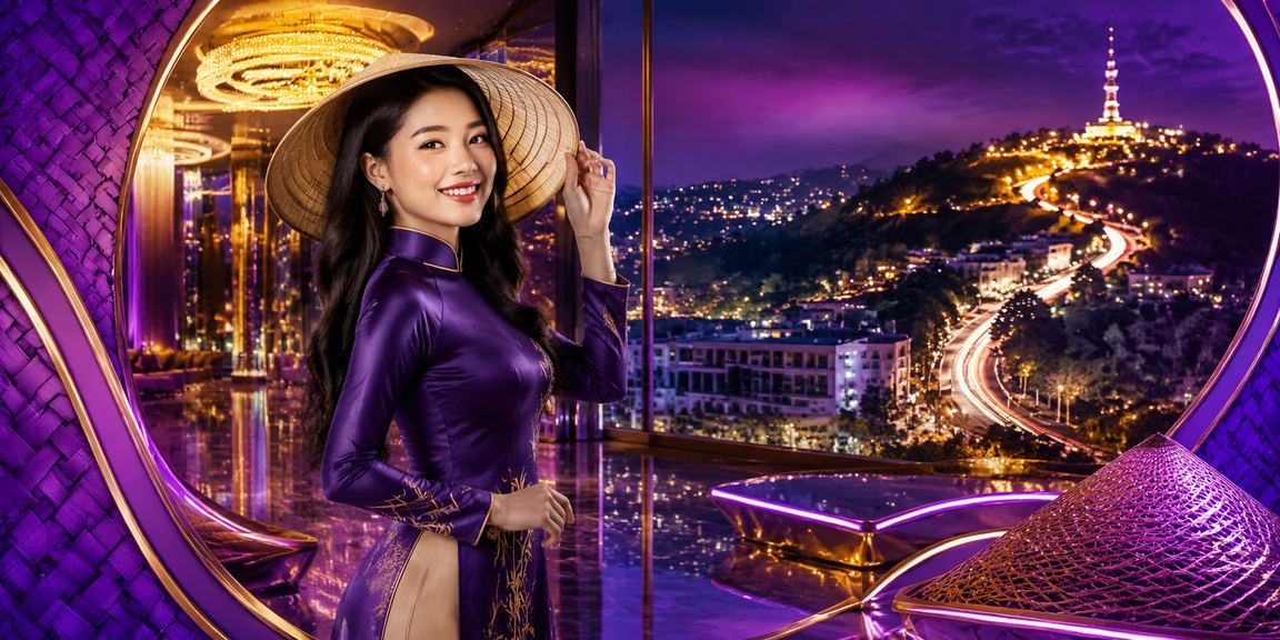 Người chơi cá cược trên điện thoại tại Đà Lạt với nón lá truyền thống – biểu tượng trải nghiệm di động Việt Nam