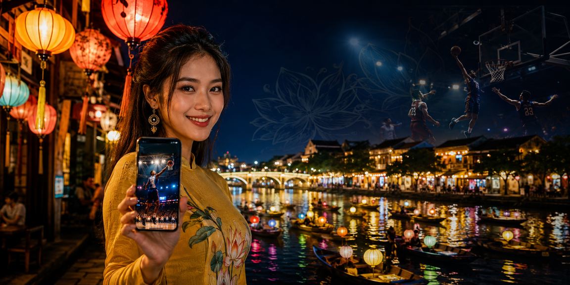 Cá cược bóng rổ ban đêm tại chợ đêm Hội An – không khí giải trí thể thao về đêm