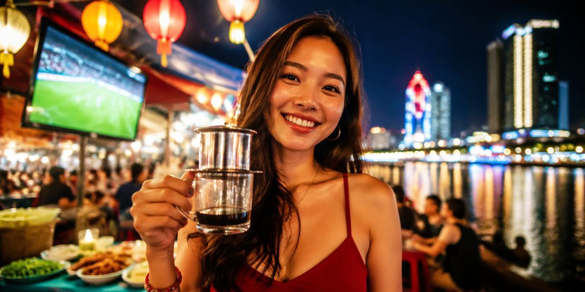 Người chơi xem bóng đá và tra cứu kèo cược tại quán cà phê Quy Nhơn